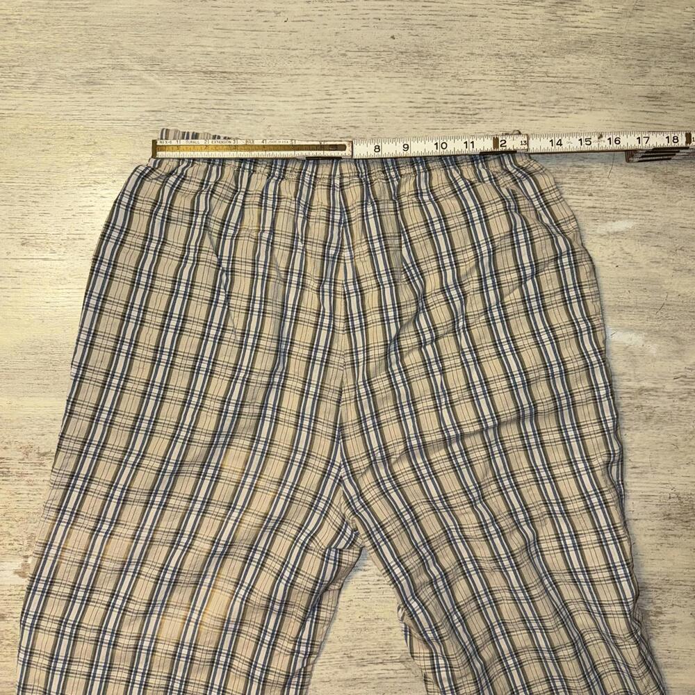 Vintage Euc Basic Edition Navy Tan Plaid Cotton T… - image 8